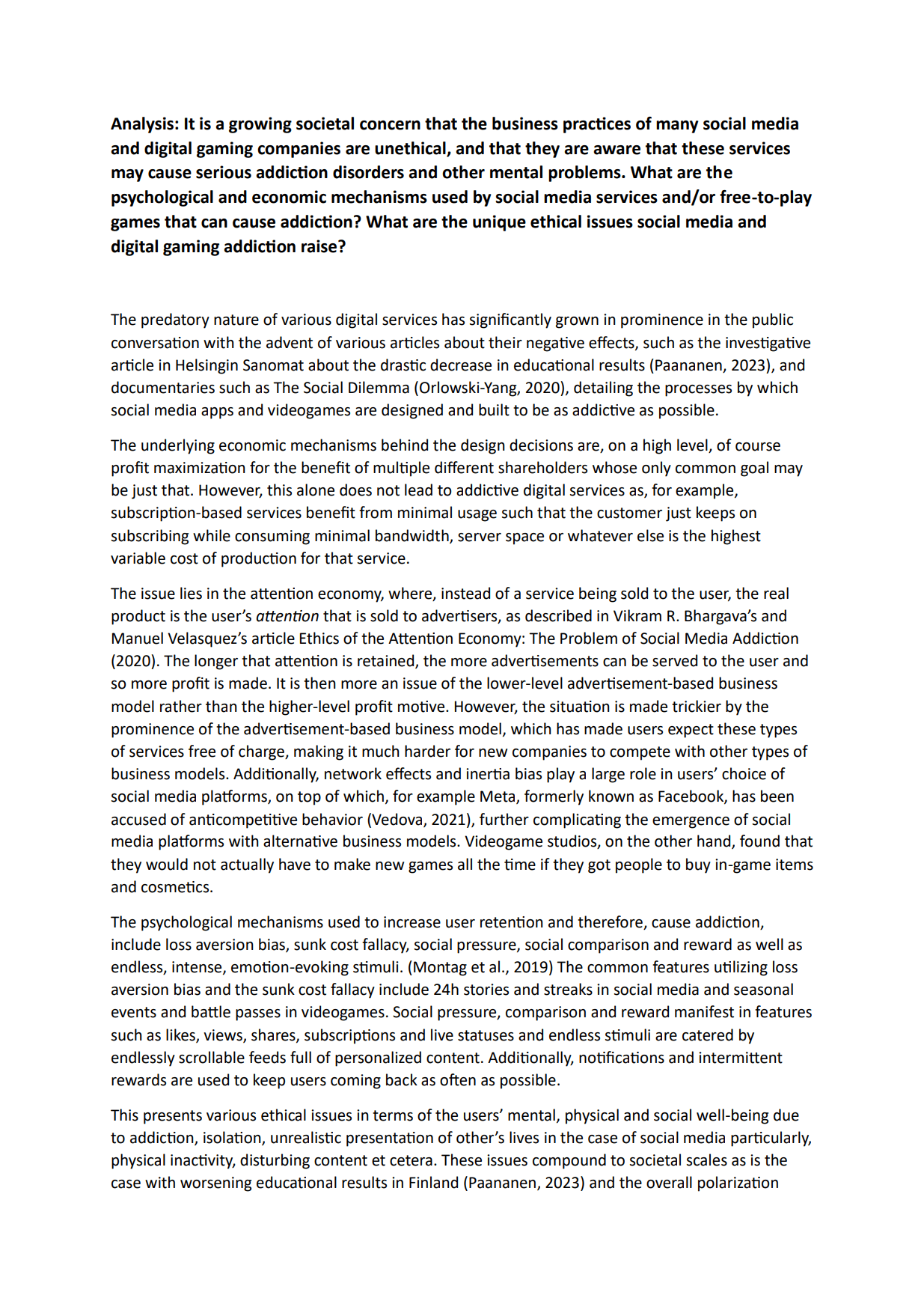 Addictive Social Media Algorithms