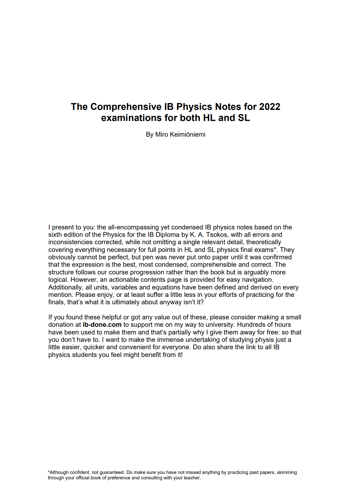 Comprehensive IB Higher Level Physics Notes