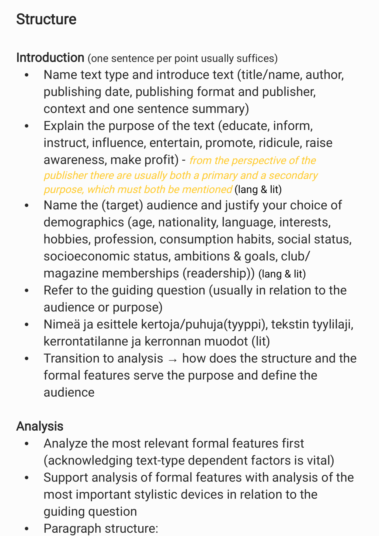 IB English Lang & Lit and Finnish Literature Paper 1 Study Guide