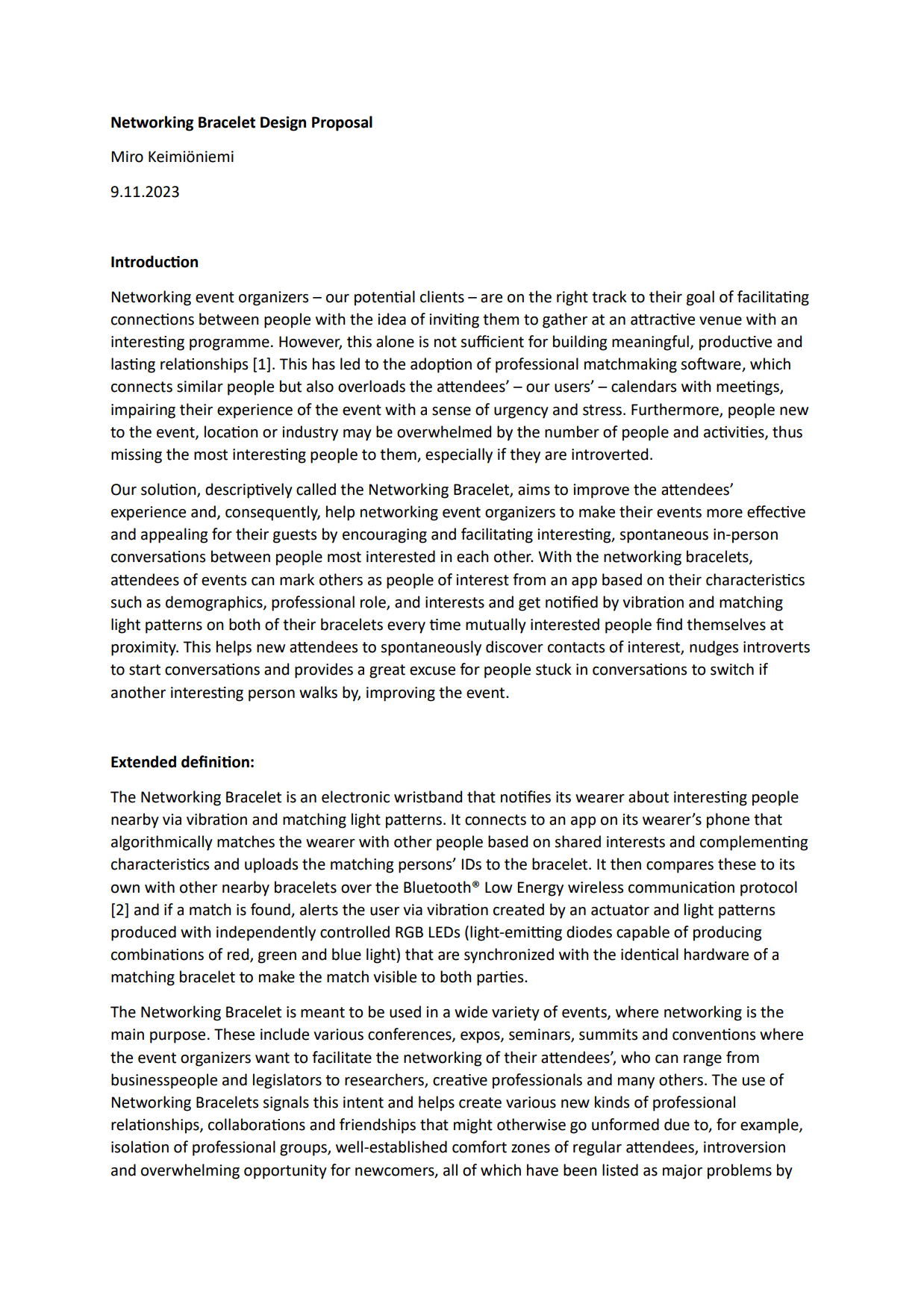 Networking Bracelet Prototypes