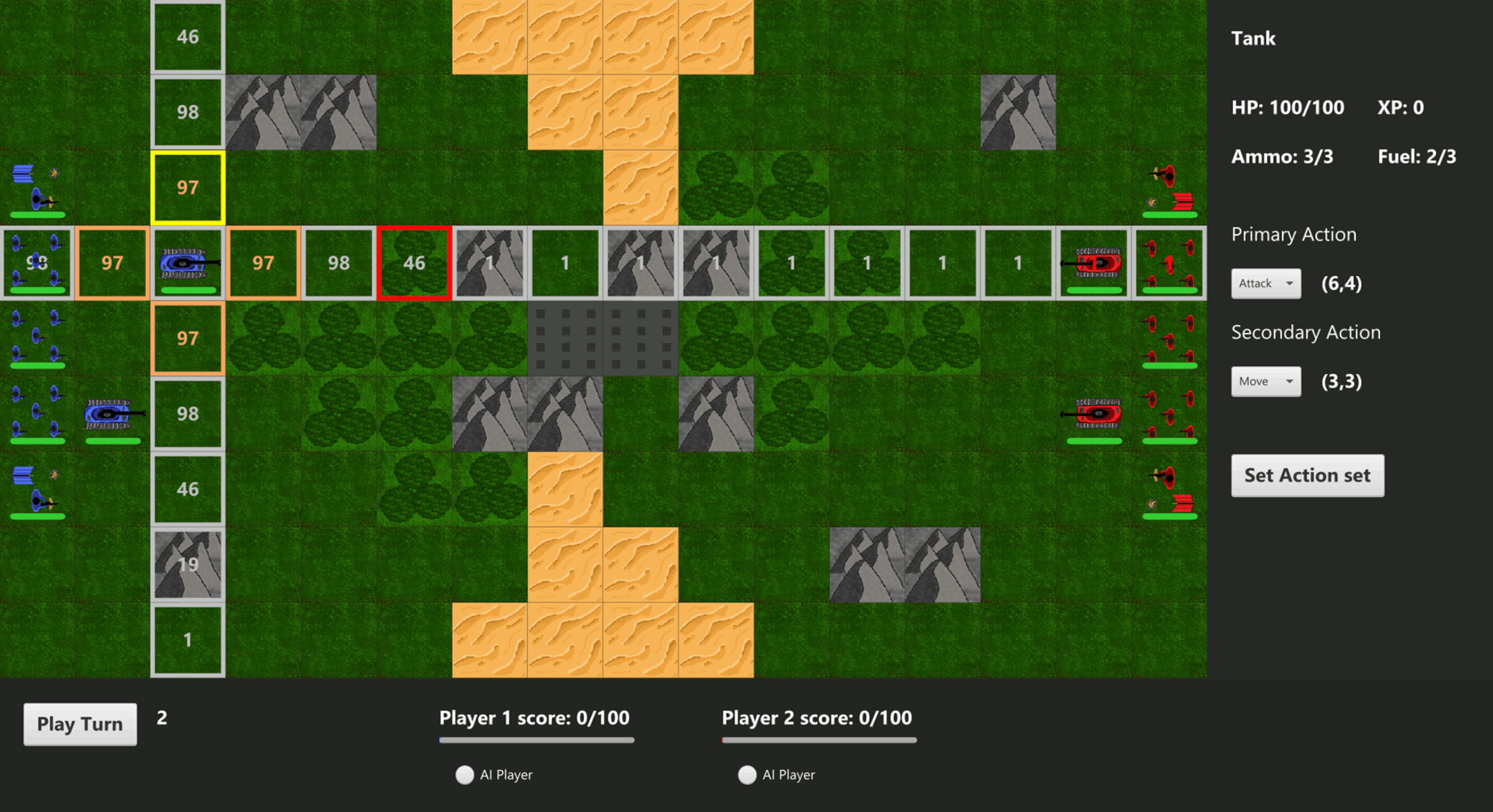 Probabilistic Strategy Game Code document