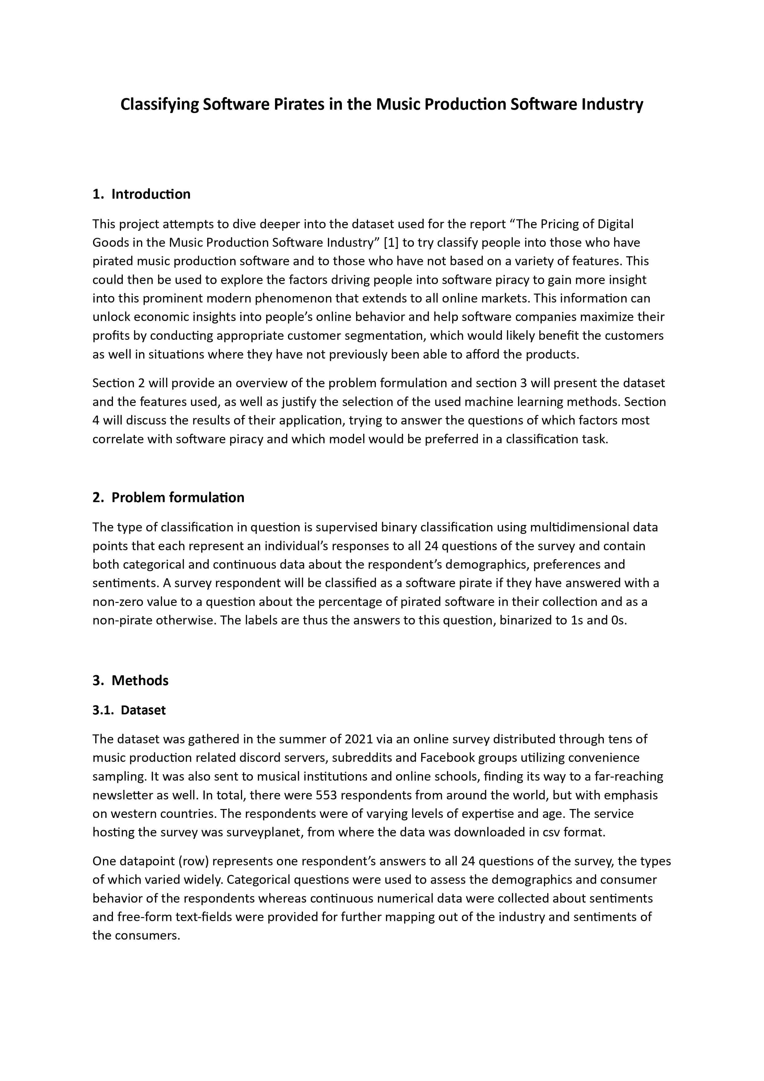 Classifying Software Pirates in the Music Production Software Industry document